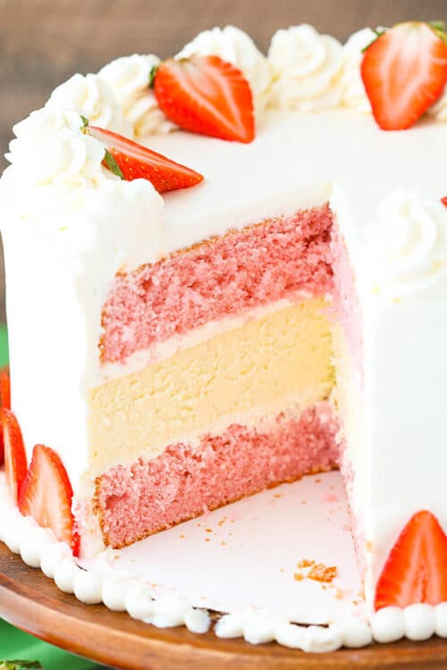 Strawberries and Cream Cheesecake Cake Homemade Strawberry Cake