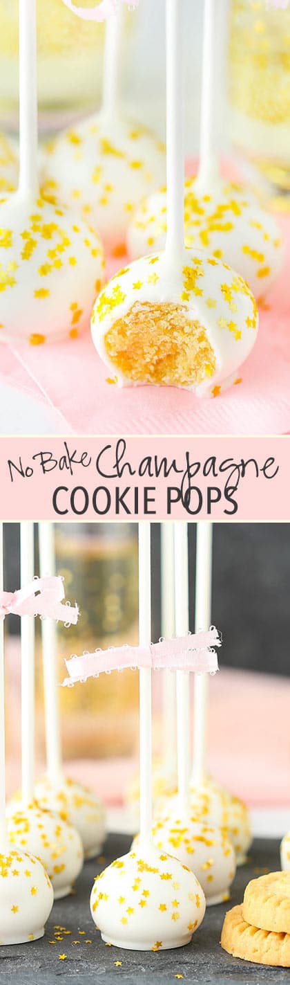 No Bake Champagne Cookie Balls - made with Walkers Shortbread and champagne! Only 5 ingredients! So good!