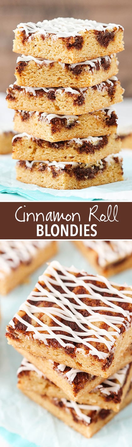 Cinnamon Roll Blondies! So easy and delicious!