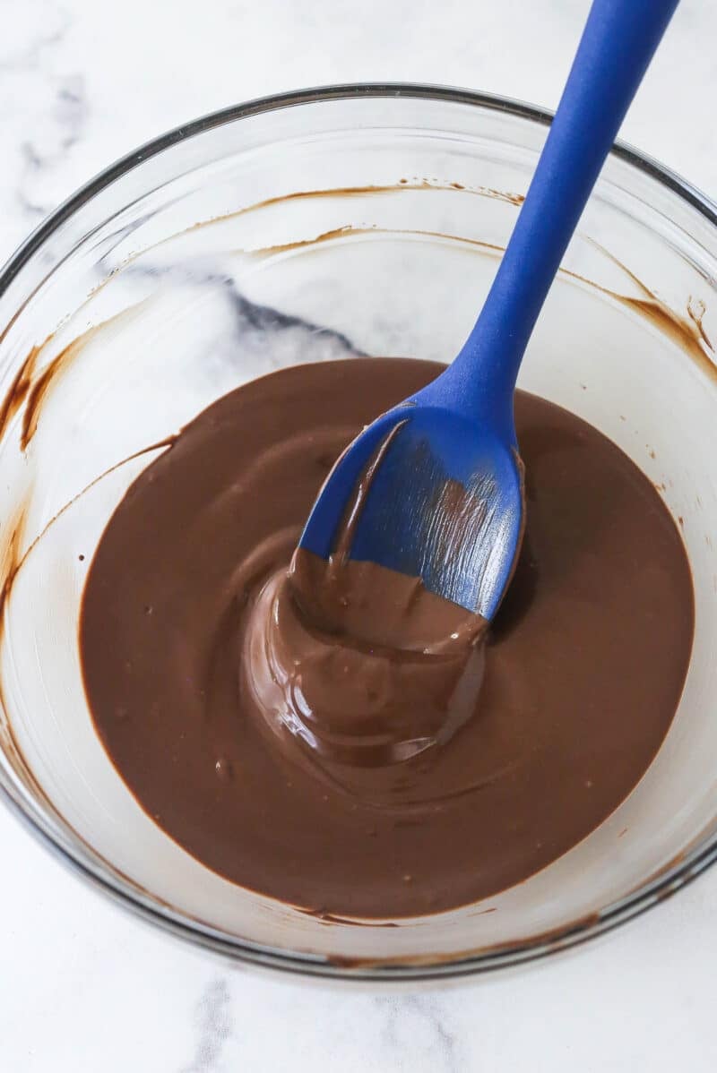 melted chocolate chips and shortening