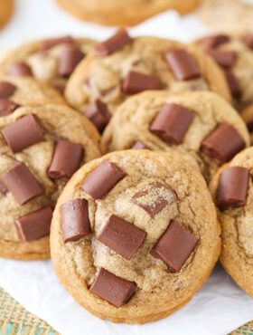 close up image of Mocha Chocolate Chunk Cookies