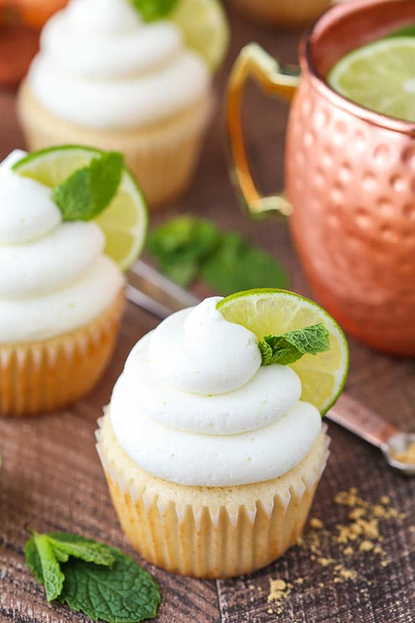 decorated Moscow Mule Cupcakes