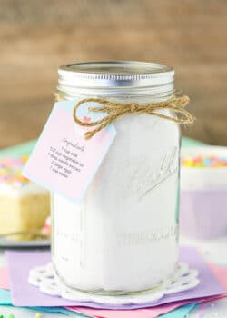 Homemade Vanilla Cake Mix in jar