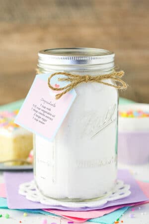 Homemade Vanilla Cake Mix in jar