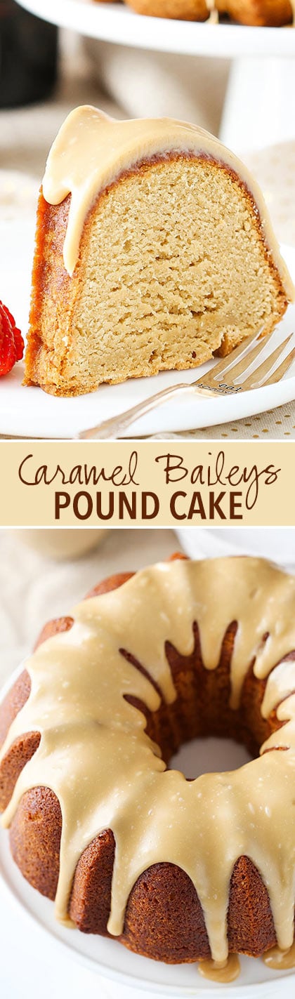 Caramel Baileys Pound Cake - soft, moist and full of Baileys and caramel flavor! I'm in love!