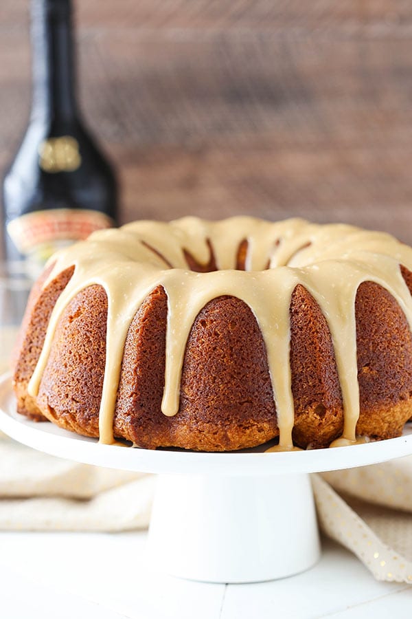 Caramel Baileys Pound Cake displayed