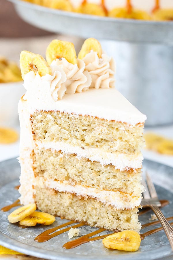 Homemade Caramel Banana Layer Cake