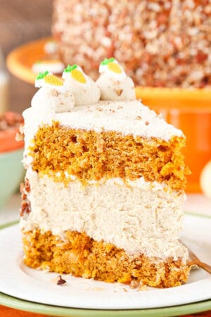 slice of Carrot Cake Cheesecake Cake
