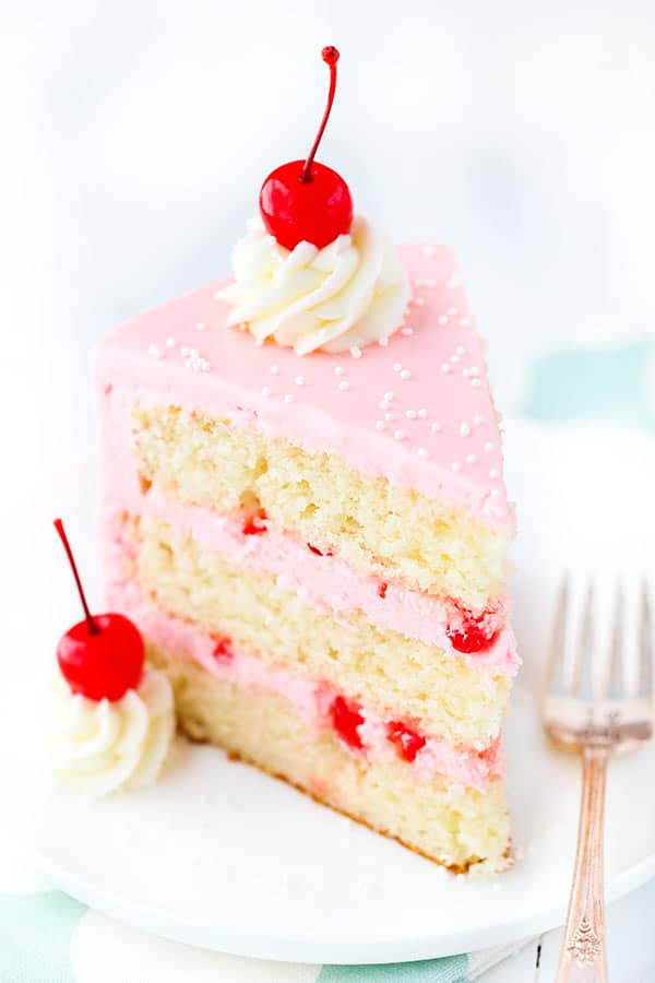 Image of Cherry Almond Layer Cake slice