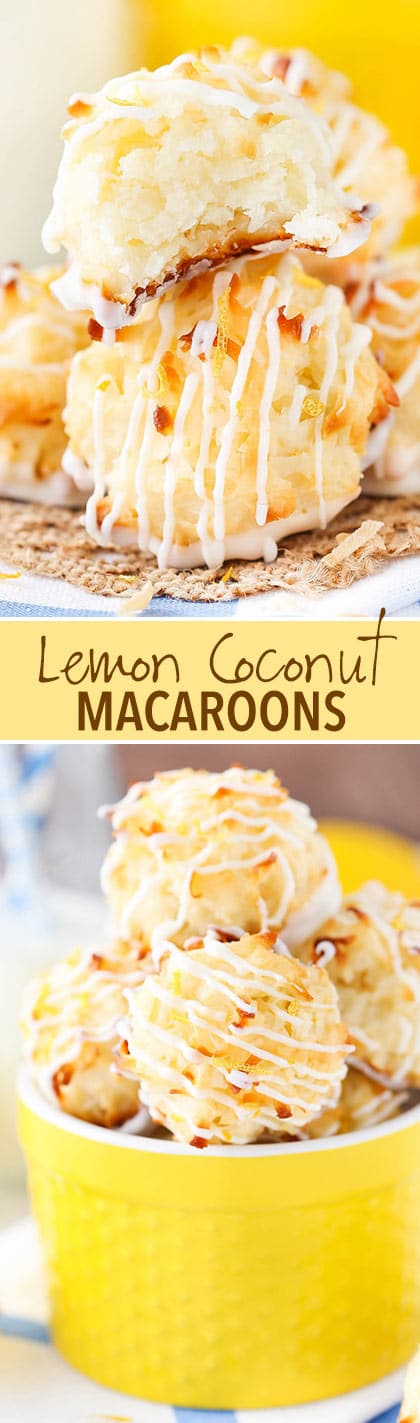 Lemon Coconut Macaroons - light lemon flavor, lots of coconut, soft and chewy! So good!