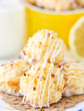 close up image of Lemon Coconut Macaroons