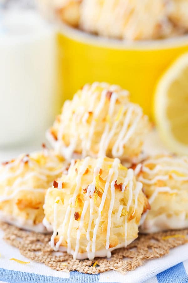 close up image of Lemon Coconut Macaroons