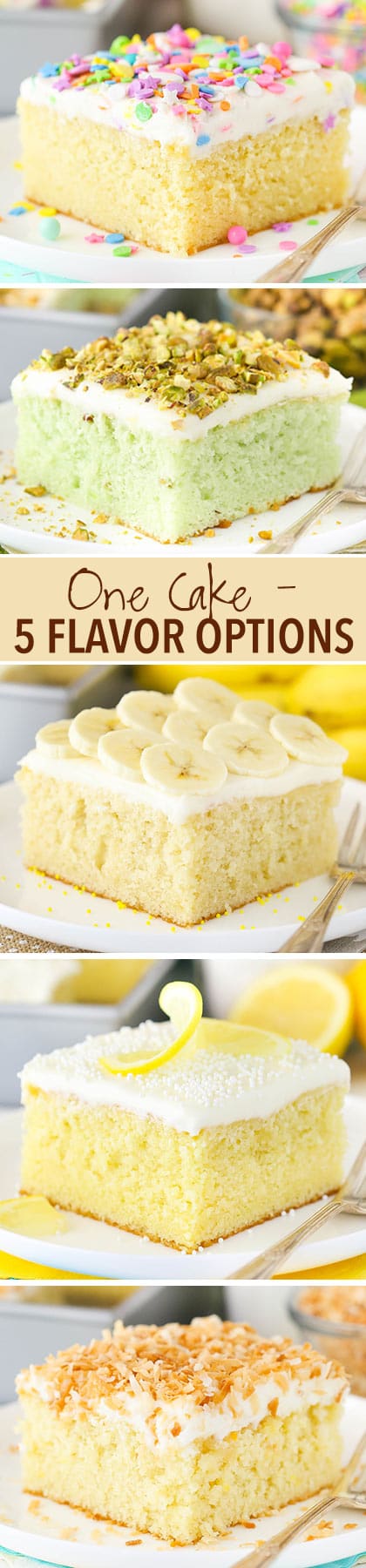 One Homemade Cake Mix - 5 different flavors! Easy to make and switch up!