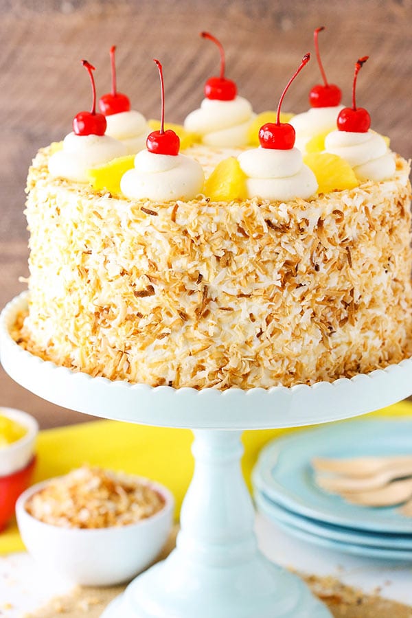 Pina Colada Layer Cake decorated