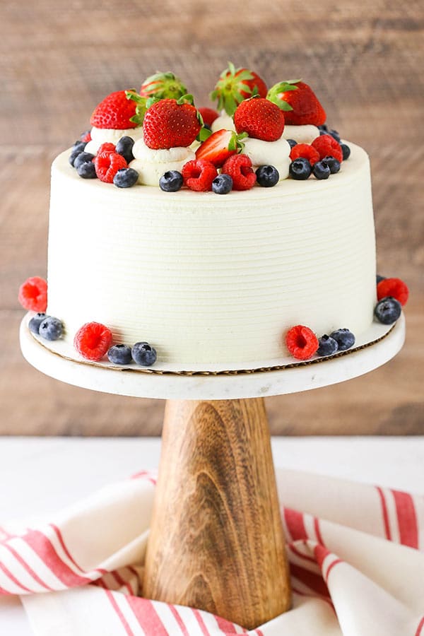 Decorated Berry Mascarpone Cake