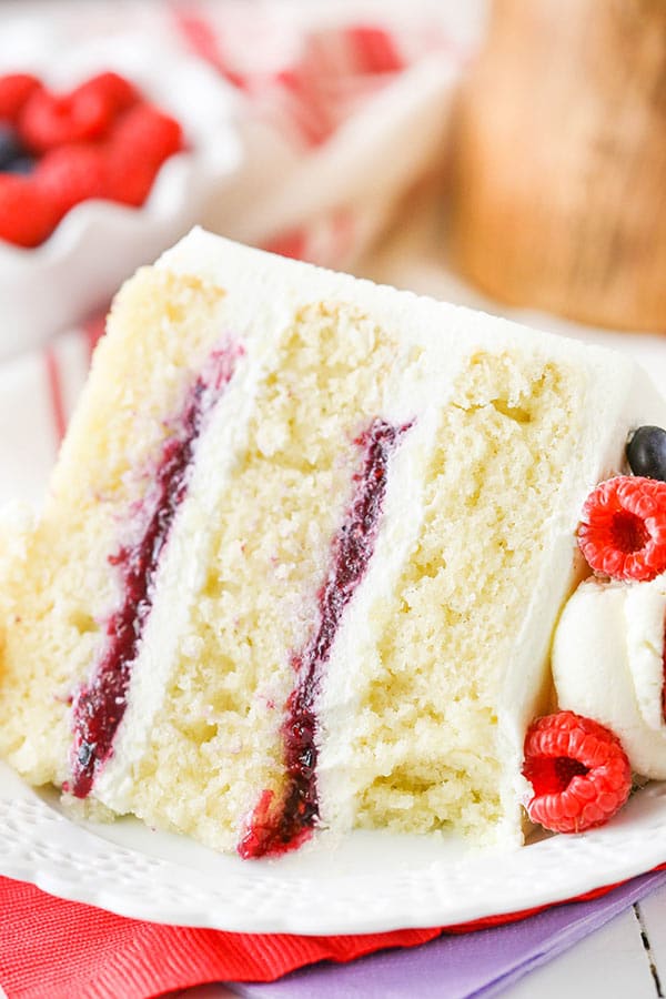 Berry Mascarpone Cake slice