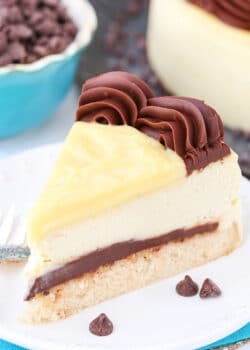 Boston Cream Pie Cheesecake on plate