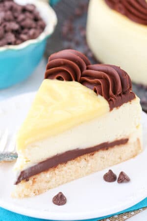Boston Cream Pie Cheesecake on plate