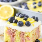 Image of Lemon Blueberry Poke Cake slice