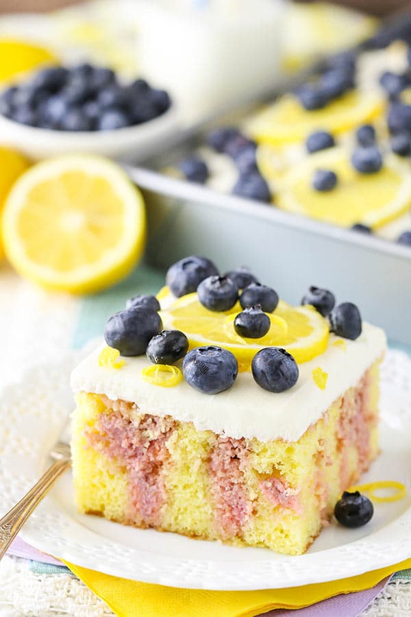 Favorite Lemon Blueberry Poke Cake