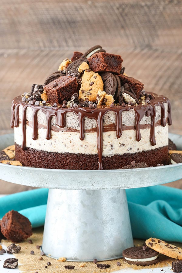 Decorated Oreo Brookie Ice Cream Cake