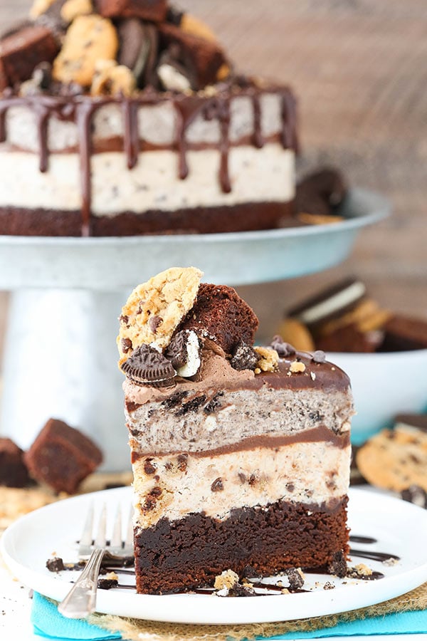 Brookie And Chocolate Ganache Ice Cream Cake by lifeloveandsugar