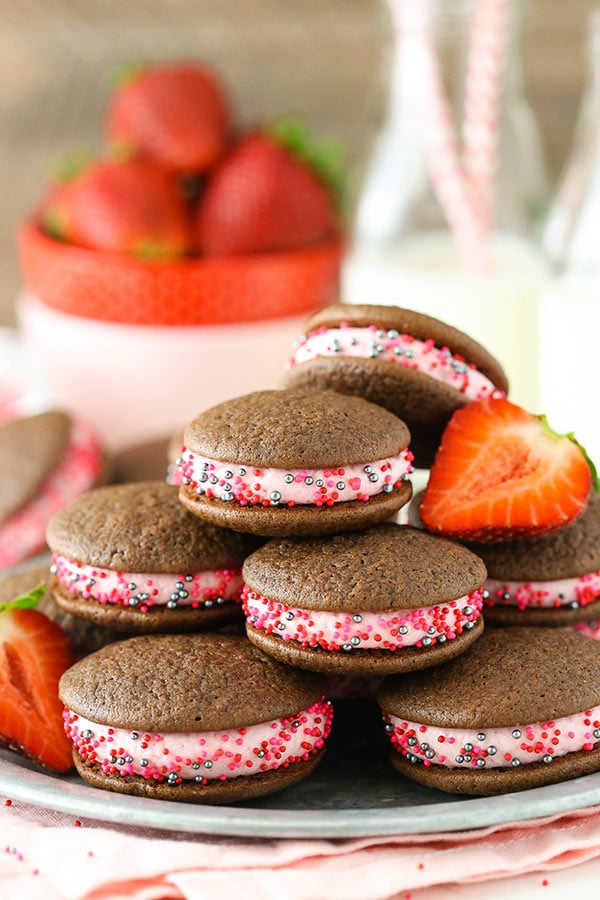 Homemade Strawberry Chocolate Cookie Sandwiches