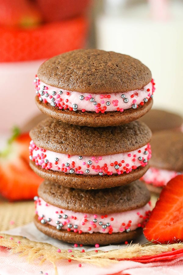 Strawberry Chocolate Cookie Sandwiches