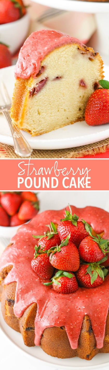 Strawberry Pound Cake - soft, dense, moist and full of strawberry flavor!