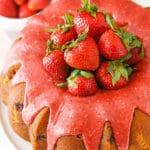 overhead image of Strawberry Pound Cake
