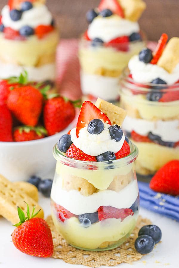 Berry Custard Trifles in a Jar recipe