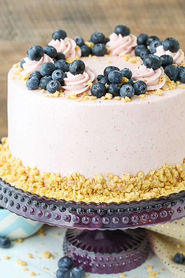 Decorated Blueberry Crumble Layer Cake