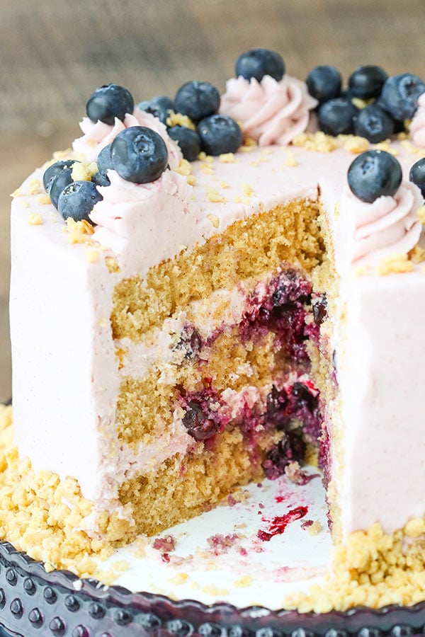 Homemade Blueberry Crumble Layer Cake