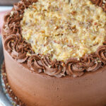 full overhead image of German Chocolate Layer Cake