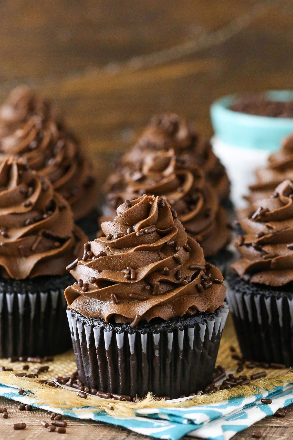 Moist Homemade Chocolate Cupcake with chocolate frosting