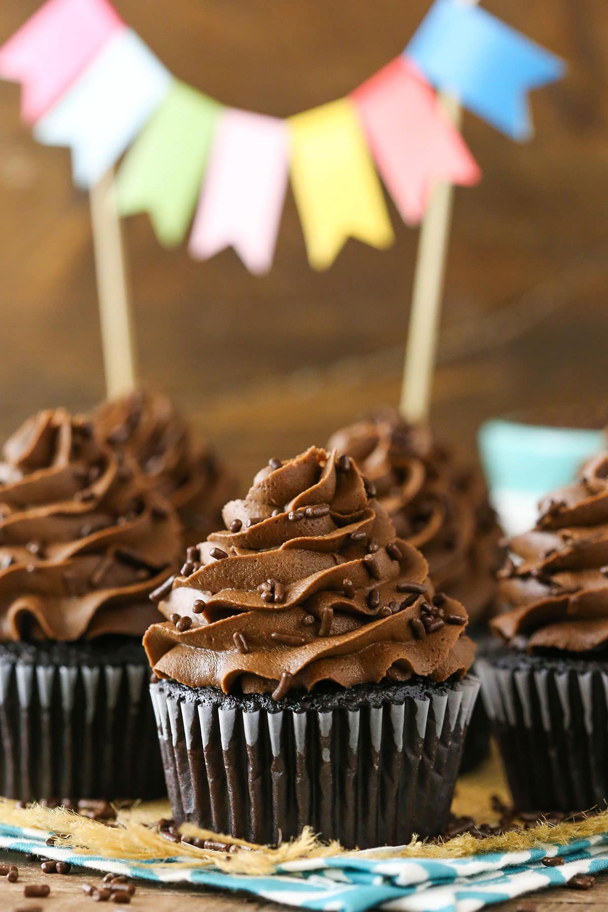 Moist Homemade Chocolate Cupcake with chocolate frosting