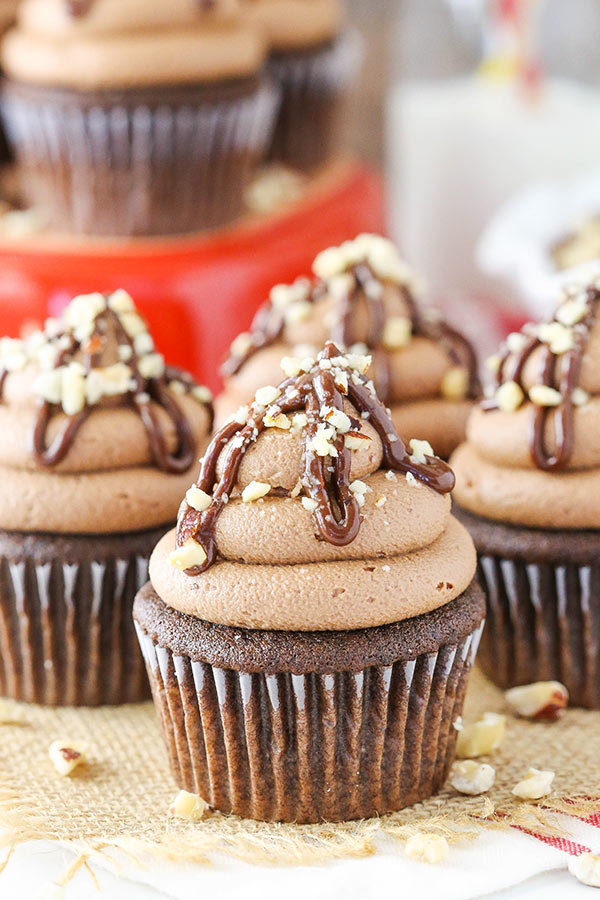 Decorated Nutella Chocolate Cupcakes