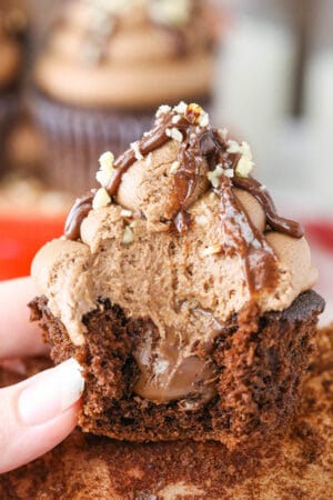 inside image of Nutella Chocolate Cupcakes