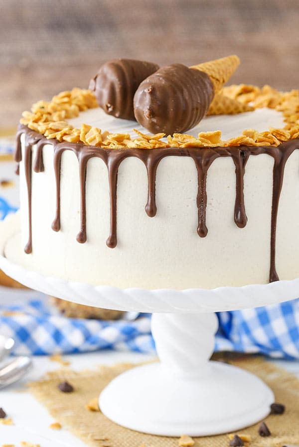 Decorated Peanut Butter Chocolate Ice Cream Cone Cake