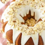 overhead image of Almond Amaretto Bundt Cake