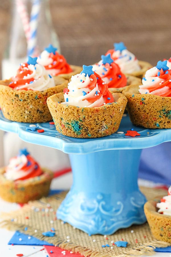 Best July 4th Chocolate Chip Cookie Cups