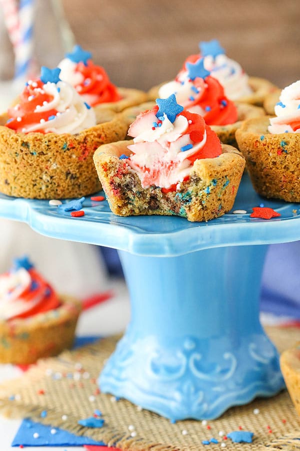 Easy July 4th Chocolate Chip Cookie Cups