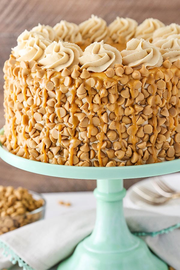 Decorated Loaded Peanut Butter Layer Cake