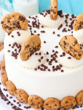 overhead image of Milk and Cookies Layer Cake