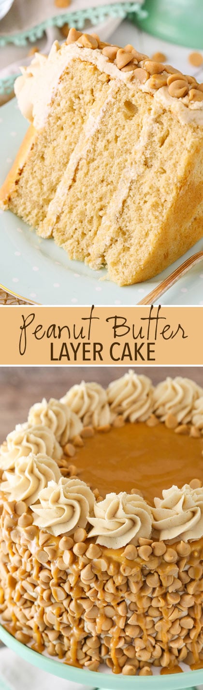 Loaded Peanut Butter Layer Cake! Peanut butter in the cake, frosting and decor!