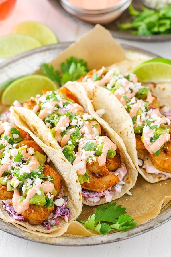 Spicy Sriracha Shrimp Tacos - Life Love and Sugar