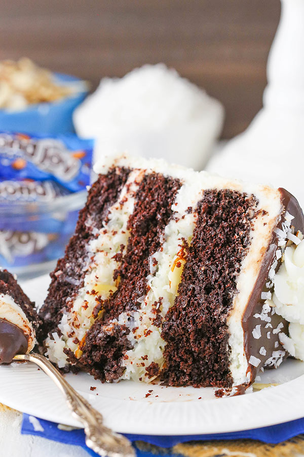 Almond Joy Layer Cake slice