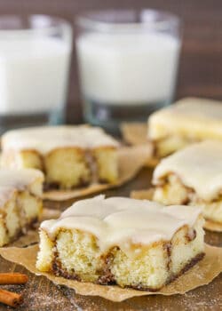 slice of Cinnamon Roll Snack Cake