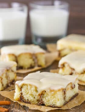 slice of Cinnamon Roll Snack Cake