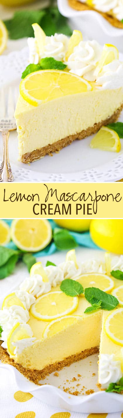 Lemon Mascarpone Cream Pie - light, creamy, easy to make and great for summer!